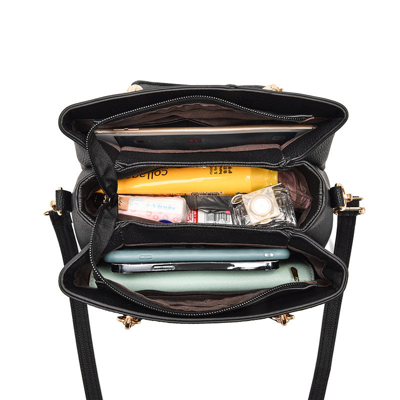 Litchi Pattern Shoulder Bag