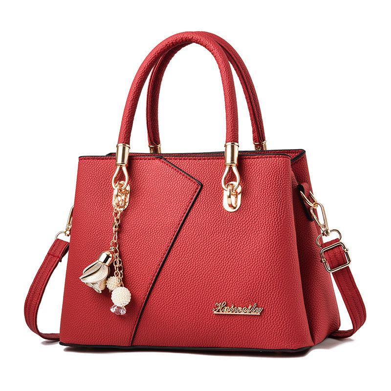 Litchi Pattern Shoulder Bag